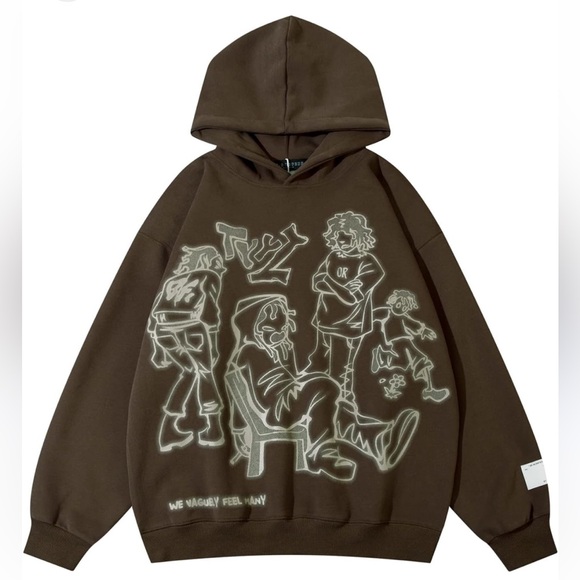 rapidstreet Other - Brown Graphic Hoodie, small, Rapidstreet